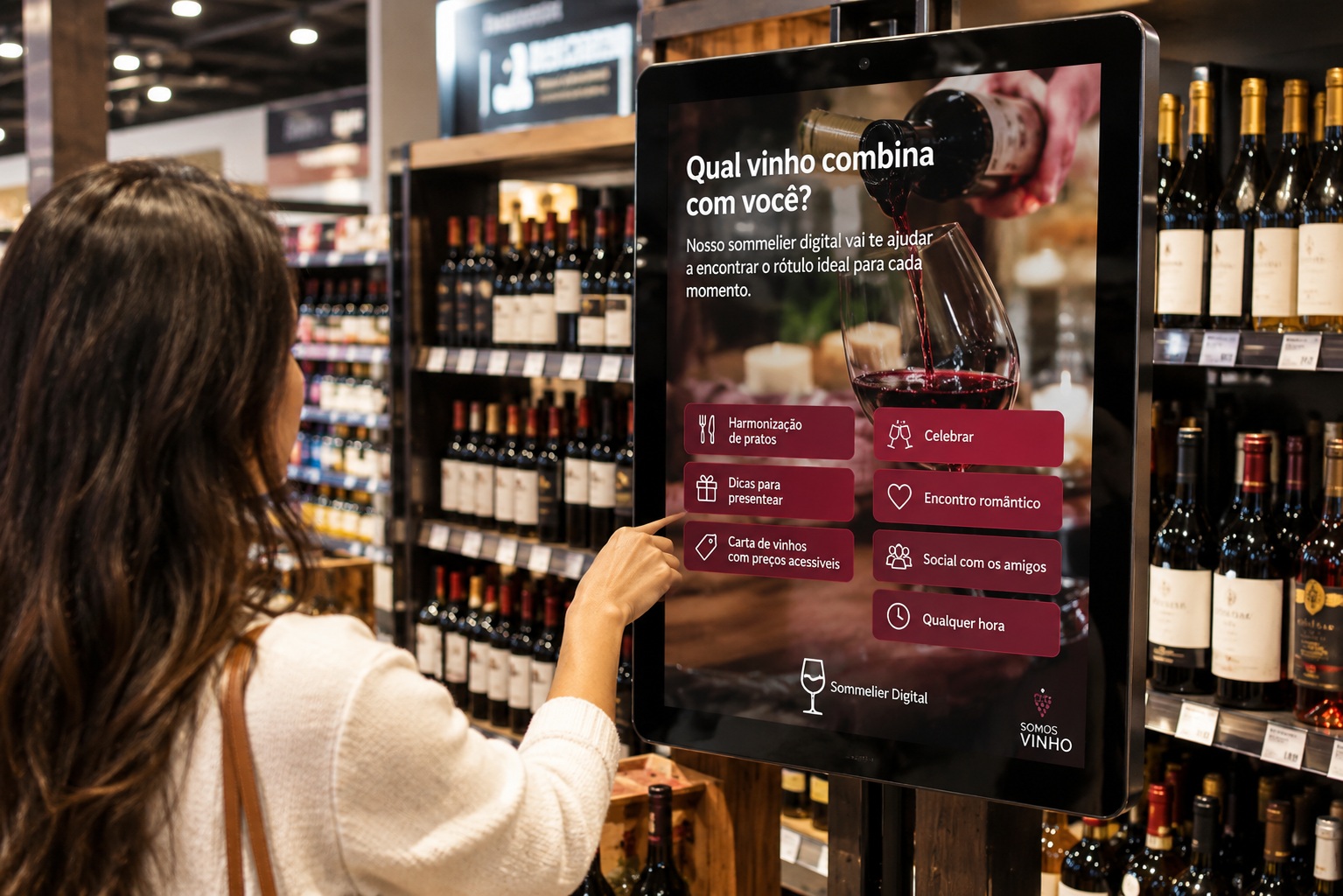 Somellier digital tem chamado a atenção das redes supermercadistas que querem levar tecnologia para suas adegas