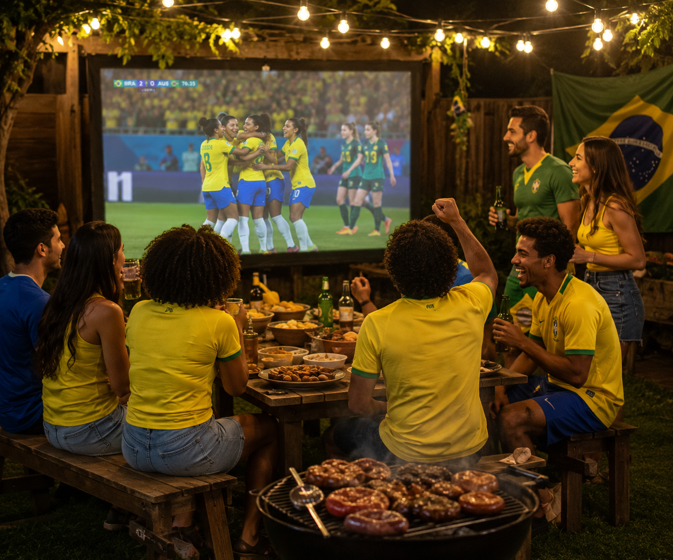 Torcedores se reúnem em casa para assistir aos jogos da Copa do Mundo, o que favorece a participação dos supermercados