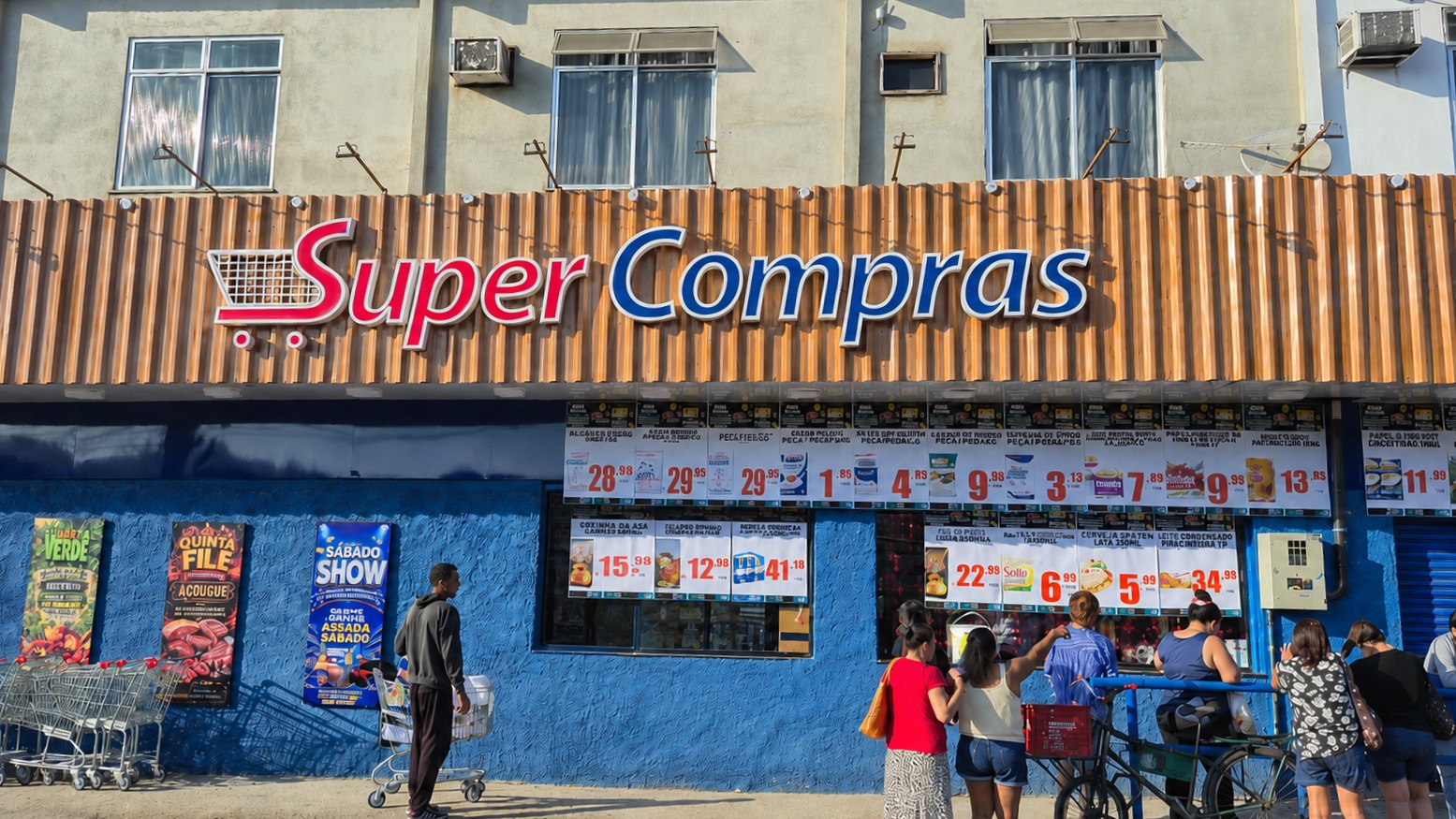 Fachada da Rede Super Compras em Vila Rosário, Duque de Caxias