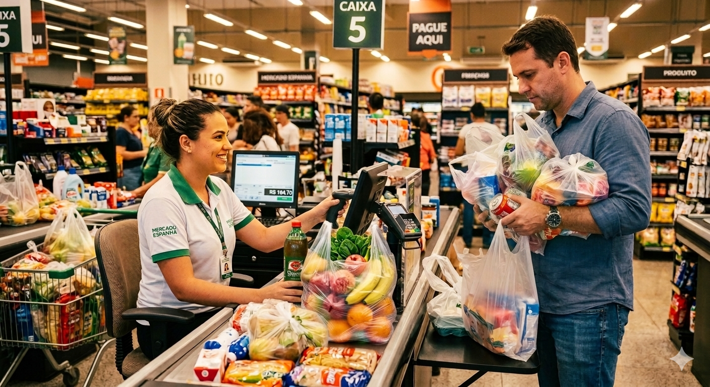 Lei estadual garante que supermercados cobrem pelas sacolas fornecidas aos clientes